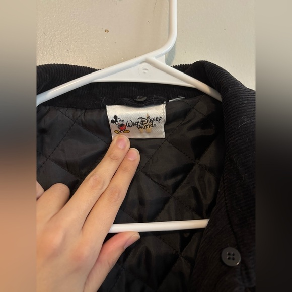 Y2K Disney Grunge Mickey Black Baddie Corduroy Faux Fur EGirl Jacket Small - Picture 9 of 12